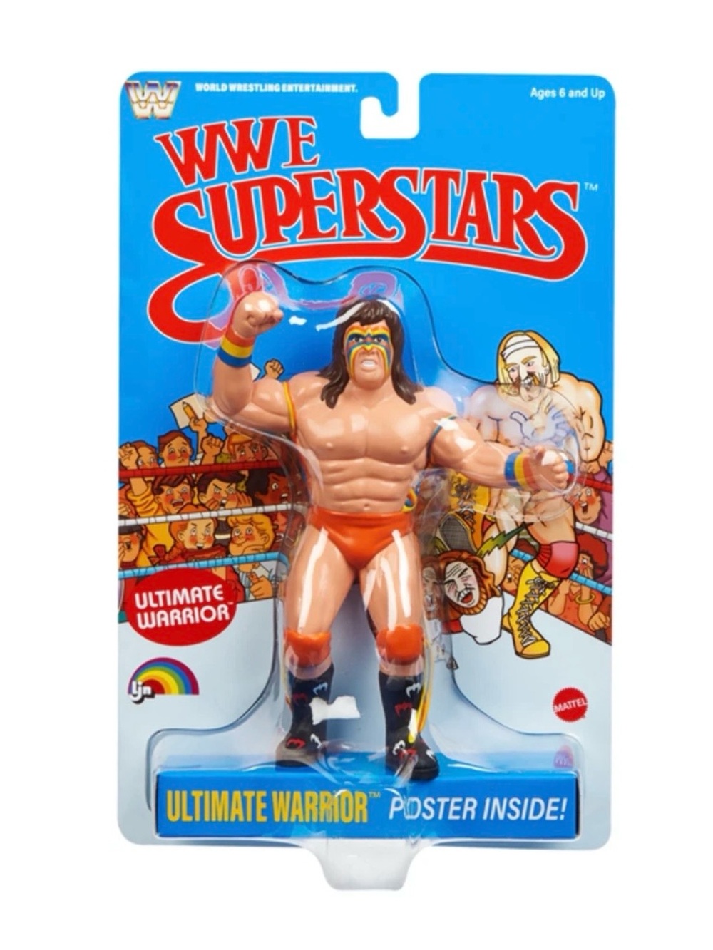 WWE Superstars LJN Ultimate Warrior Blue Card Retro WWF Style Figure Series 2
